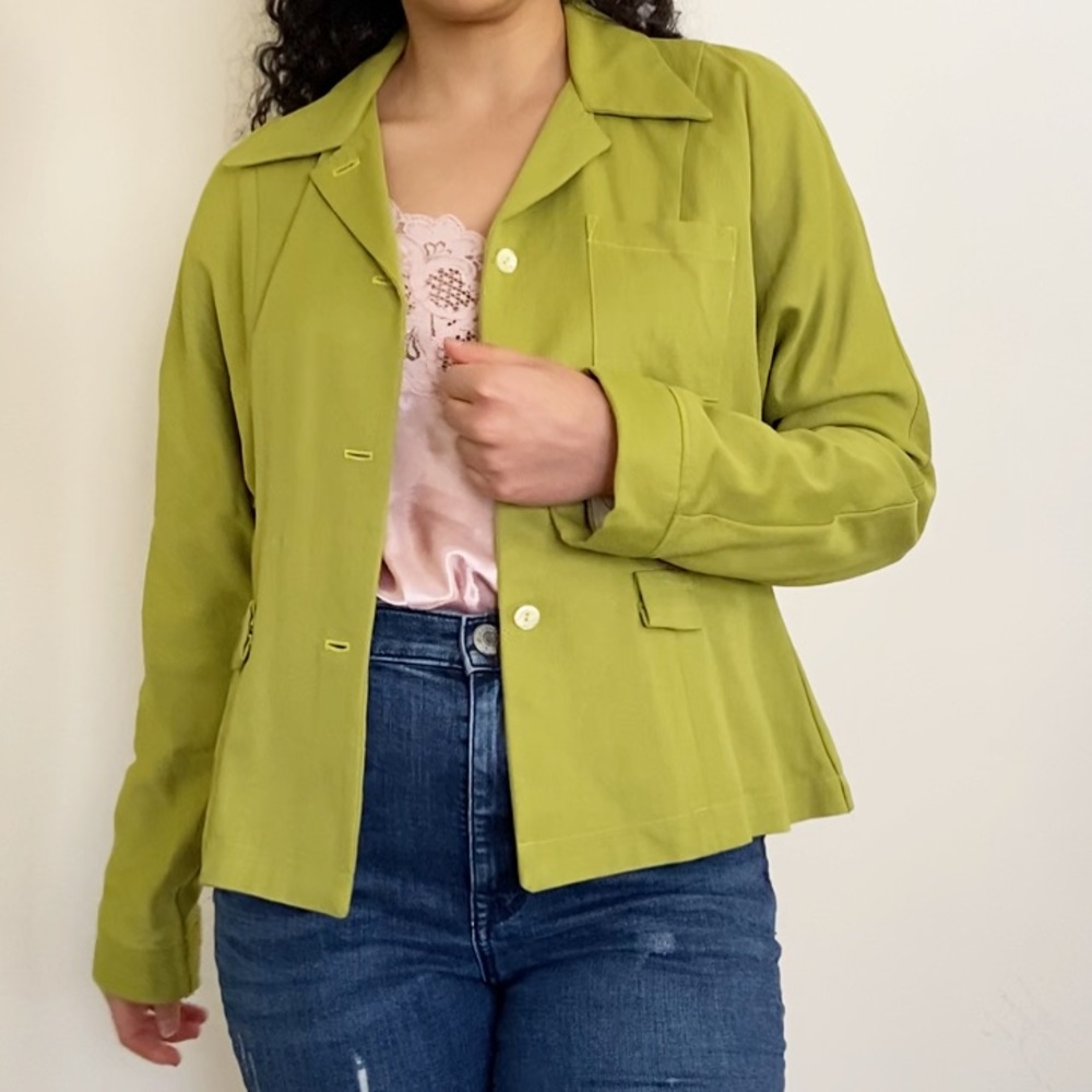 L. Bates California green blazer jacket